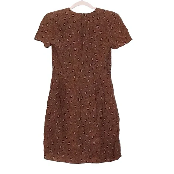 Slate + Willow Brown Faux Wrap Silk Dress size 4 - Picture 3 of 9